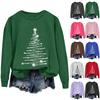 Ladies' Christmas Printed Casual Long Sleeved Round Neck Sports Hoodie Top