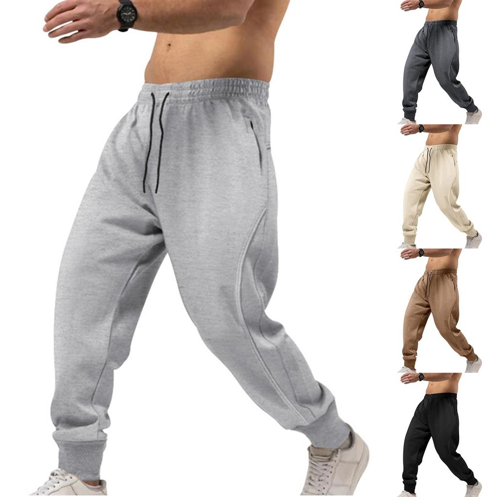 Men's Summer Casual Sports Pants Men's Solid Color Drawstring Leg Casual Pants