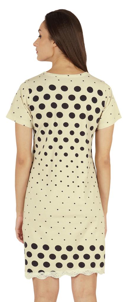 Inkmeso Printed V-Neck Nightgown Sleepwear For Womens Nightshirt Soft Button