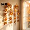 Halloween Hanging Wreath Willow Vine Twig Garland, Yellow Artificial Branch Decor for Fireplace Mantle Realistic Silk Flowers Home Wall, Flexible with