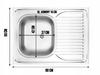 Single-bowl steel sink 80x60 satin with Apollo siphon