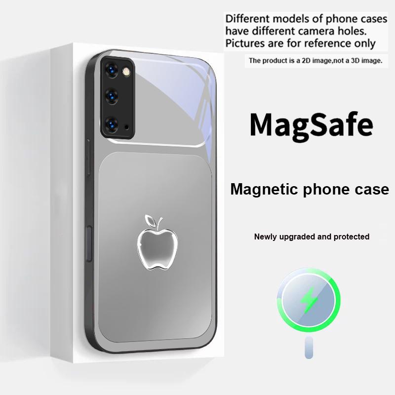 Металлическая серая текстура Для Magsafe Samsung S25 S25 Edge S25Ultra S8 9 10 20 S21 Pro 22 Plus S23 FE S24 Ultra Стеклянный чехол для телефона