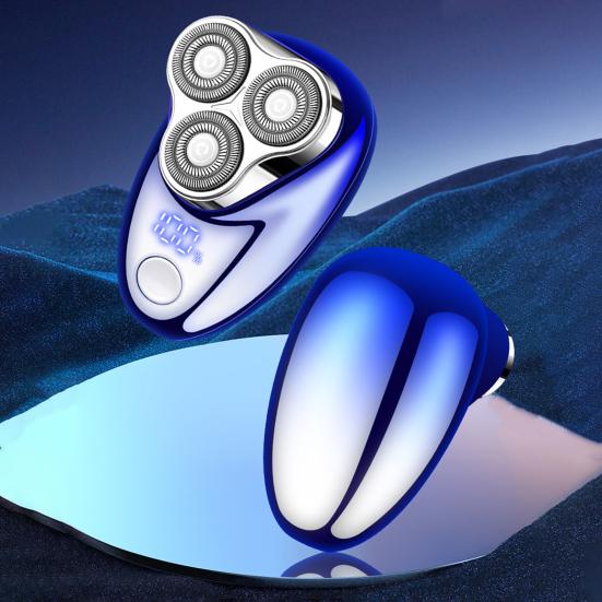 Мужская электробритва с цифровым дисплеем, USB перезаряжаемая мини-дисковая бритва для путешествий, портативный беспроводной триммер для волос, инструмент для удаления бороды, подарок парню