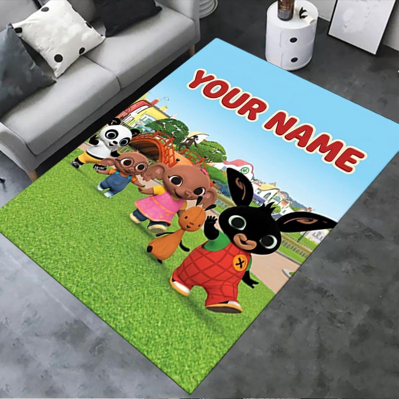 Custom Name Bing Bunny Carpet Rug for Living Room Bedroom Home Sofa Decoration,Kids play Non-slip Floor Mat