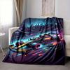1pc Futuristic Racing Print Blanket   Lightweight Flannel Throw Blanket For Sofa, Bed, Living Room, Office, Outdoor Travel, Camping