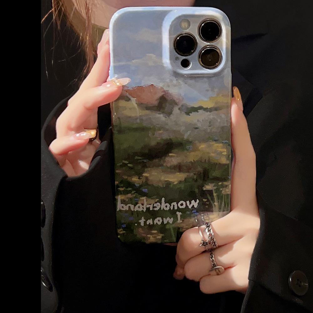 Чехол в стиле масляной живописи для iPhone 13 iPhone 15 iPhone 16 Pro Max