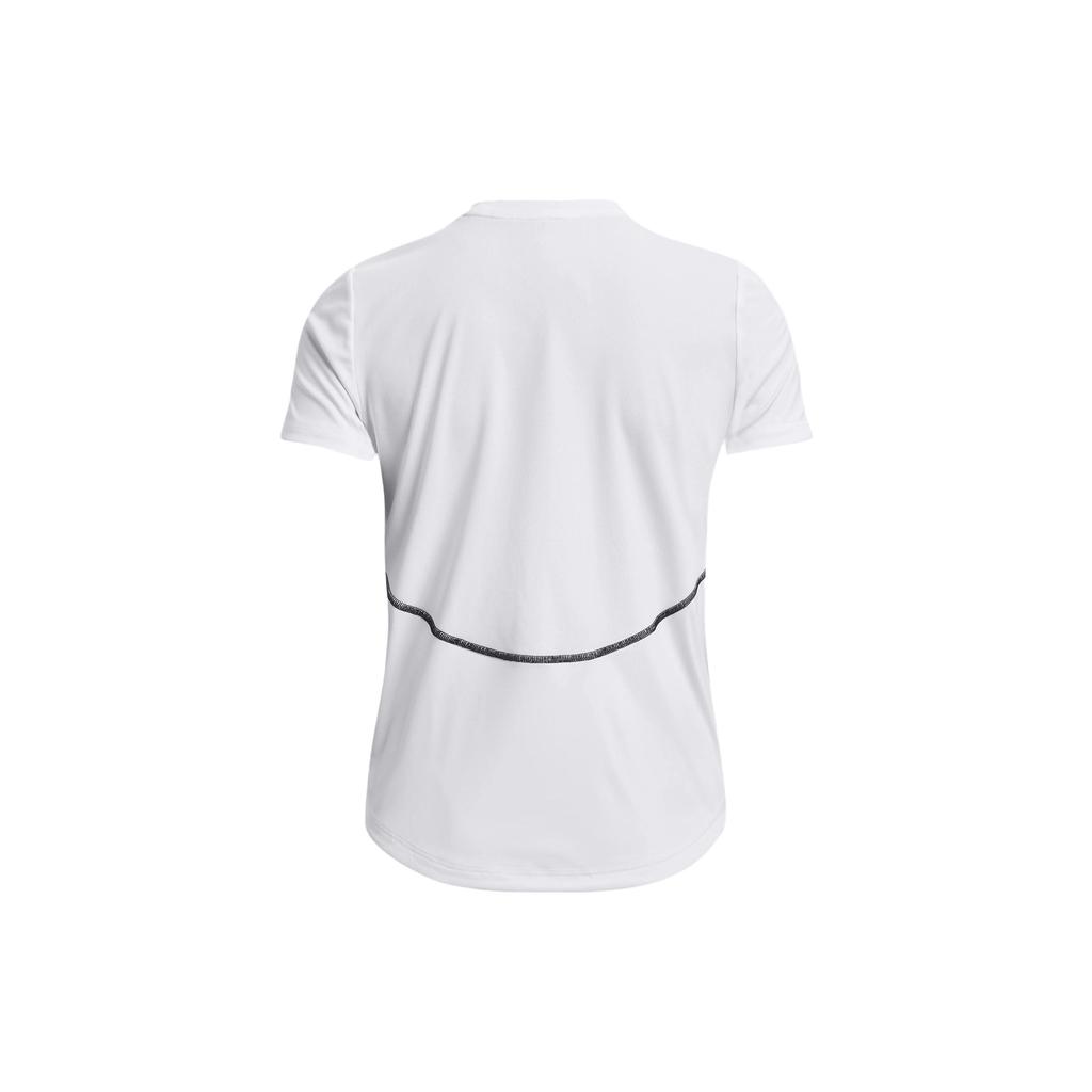 Under Armour Loose Fit Crew Neck Solid Color Short Sleeve T-Shirt Women Tops White 1379446-100