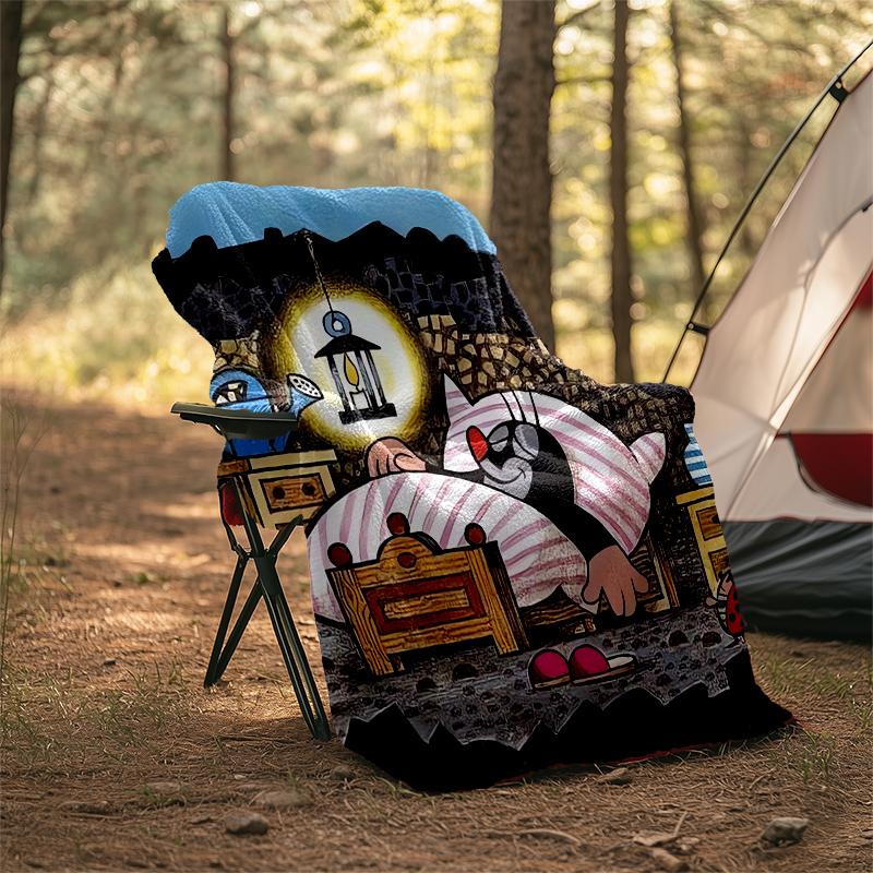 Krtek Theme Printed Blanket - Perfect for Couch, Bed, Travel & Outdoor Use | Machine Washable, Cozy & Durable.