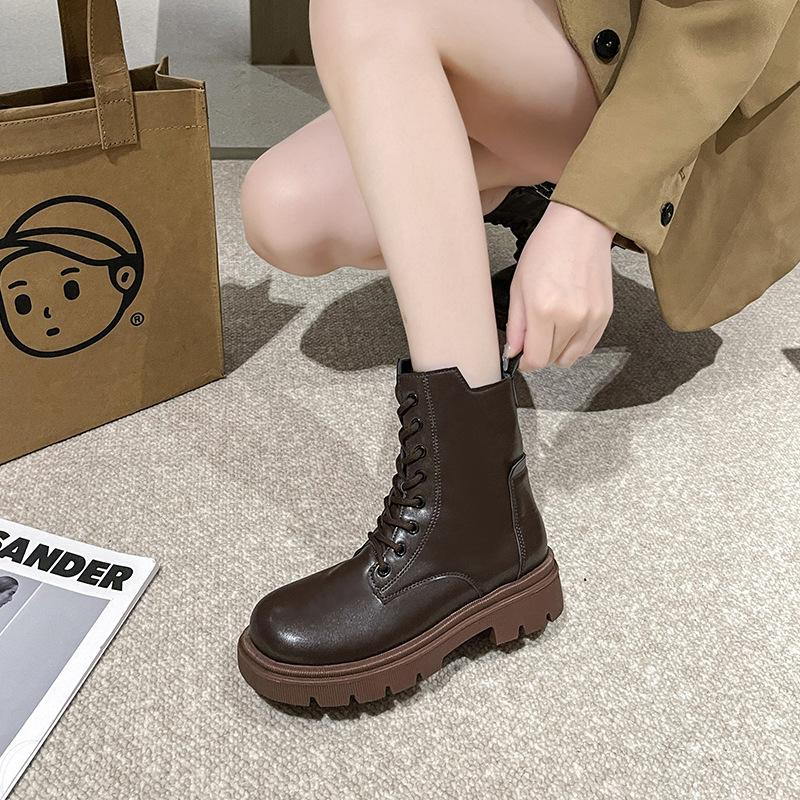 Модные женские ботинки из искусственной кожи на платформе, осенне-зимние, с мягкой подошвой, дизайнерские женские ботинки для мотоциклистов