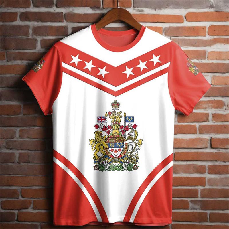 Футболка ко Дню Канады Эмблема канадского флага Кленовый лист 3D-печать Уличная одежда Мужчины Женщины Мода Футболки большого размера Футболки Топы Одежда