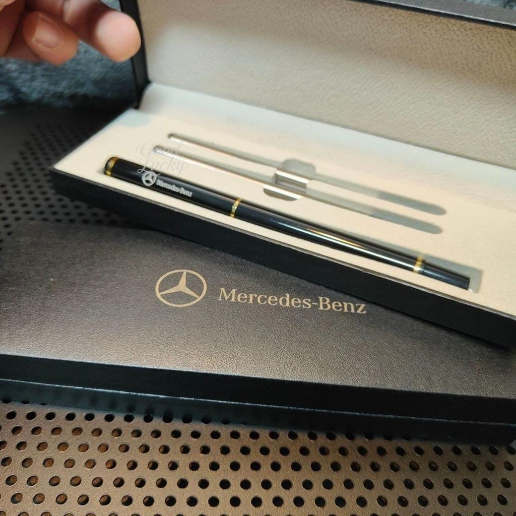 For Mercedes Benz LOGO Pen High-End Business Office Ink Box Set Golden Text School Supplies Stationery Men Luxury Writing Office SO0