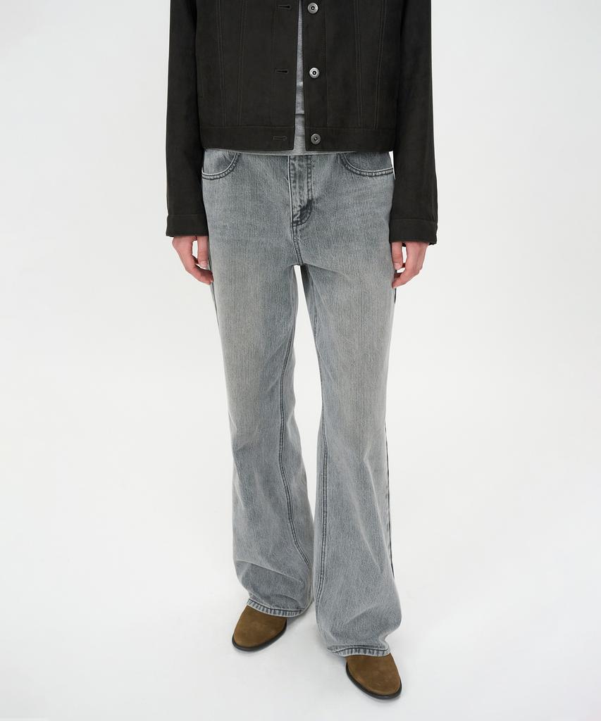 INSILENCE WOMEN Broken Twill Straight Jeans Light Grey