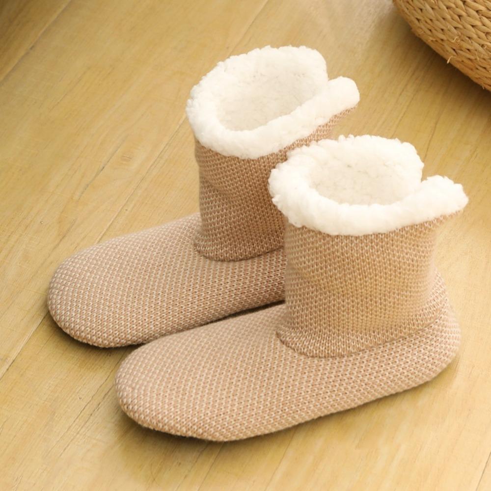 Мягкие флисовые носки-тапочки в полоску, зимние теплые носки, милые толстые термоноски для женщин