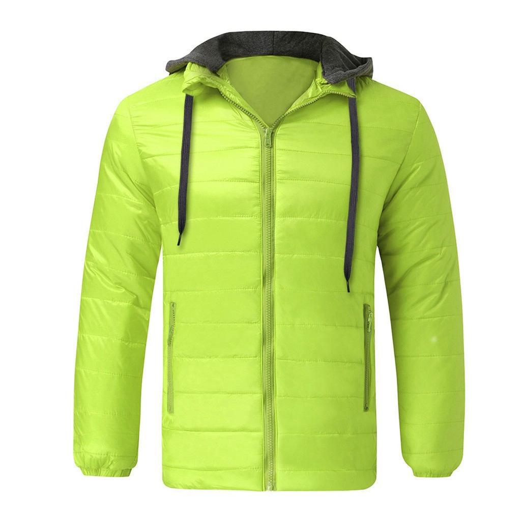 Men's Winter Zipper Warm Down Jacket Packable Light Coat