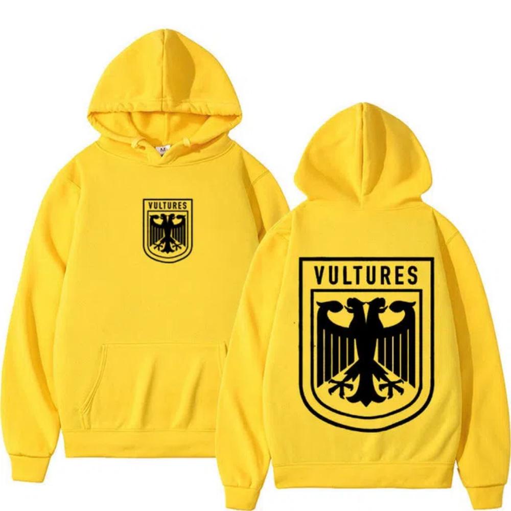 Толстовка с логотипом рэпера Канье Уэста Vultures для мужчин и женщин в стиле хип-хоп, винтажные пуловеры, толстовка с капюшоном, повседневная флисовая толстовка, уличная одежда