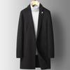 Осень и зима Новое двухстороннее шерстяное пальто мужское облегающее пальто средней длины из шерсти альпака низи