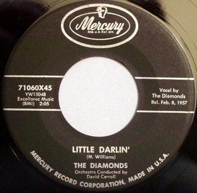 7-дюймовая пластинка DIAMONDS - Little Darlin' / Faithful And True 71060X45 Mercury 1957 US Рок Б/У