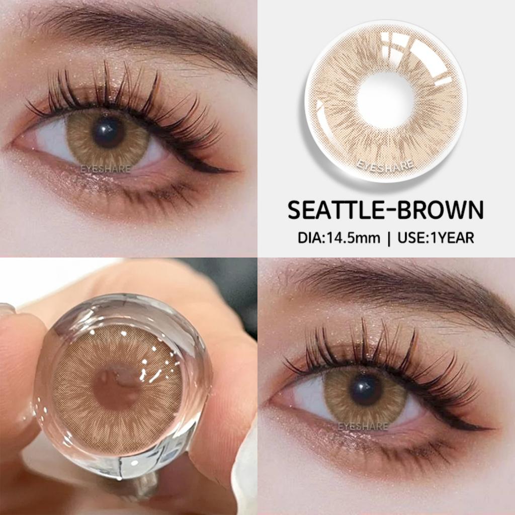 Eyeshare Цветные контактные линзы 1 пара цветных контактных линз модные темно-зеленые линзы для очков серые натуральные контактные линзы годовые линзы