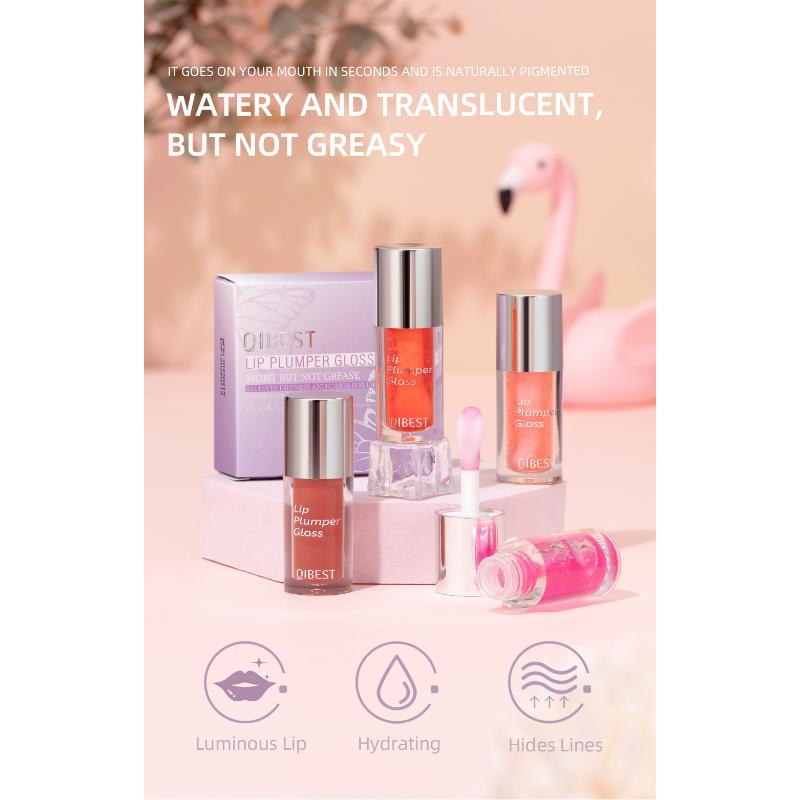 QIBEST Lip Oil Lasting Hydration Moisturizing Nourishing Light Lip Lines Lip Nectar Lip Gloss Toothed Lip Set