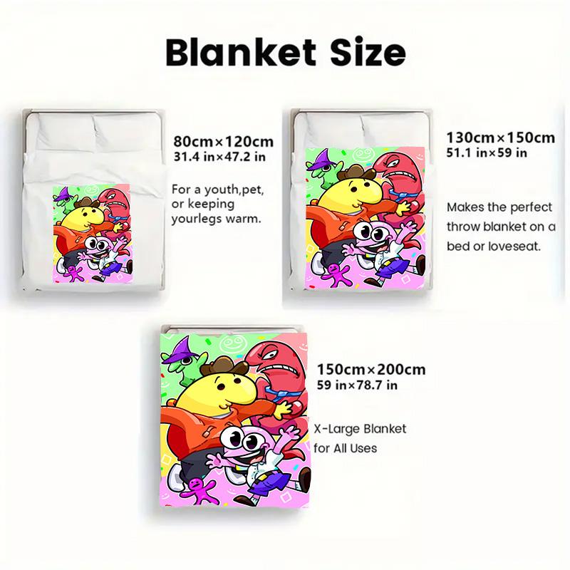 Smiling friends 2D Flat Pattern Flannel Blanket High quality All Seasons Warmth and Comfort Perfect for Christmas Gifts.NMT0928150