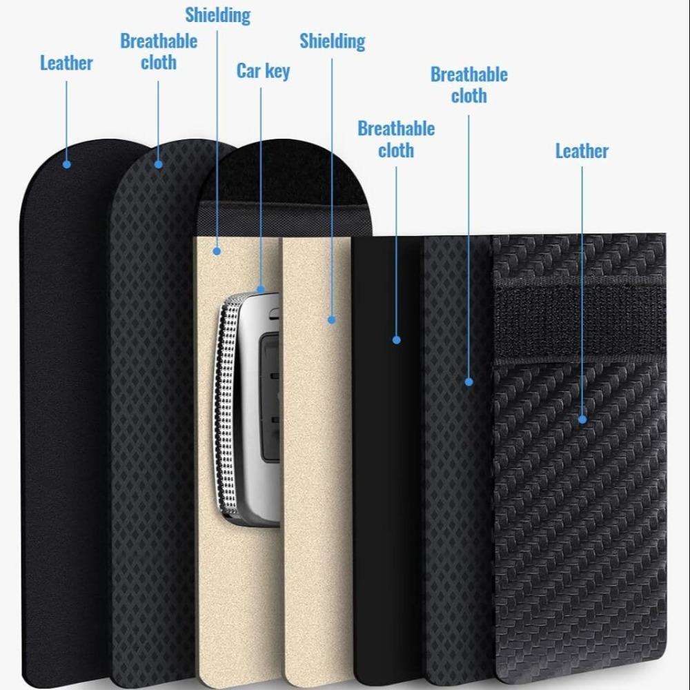 Держатель из углеродного волокна с блокировкой RFID-сигнала, сумка для хранения ключей для ключей Faraday, защита безопасности