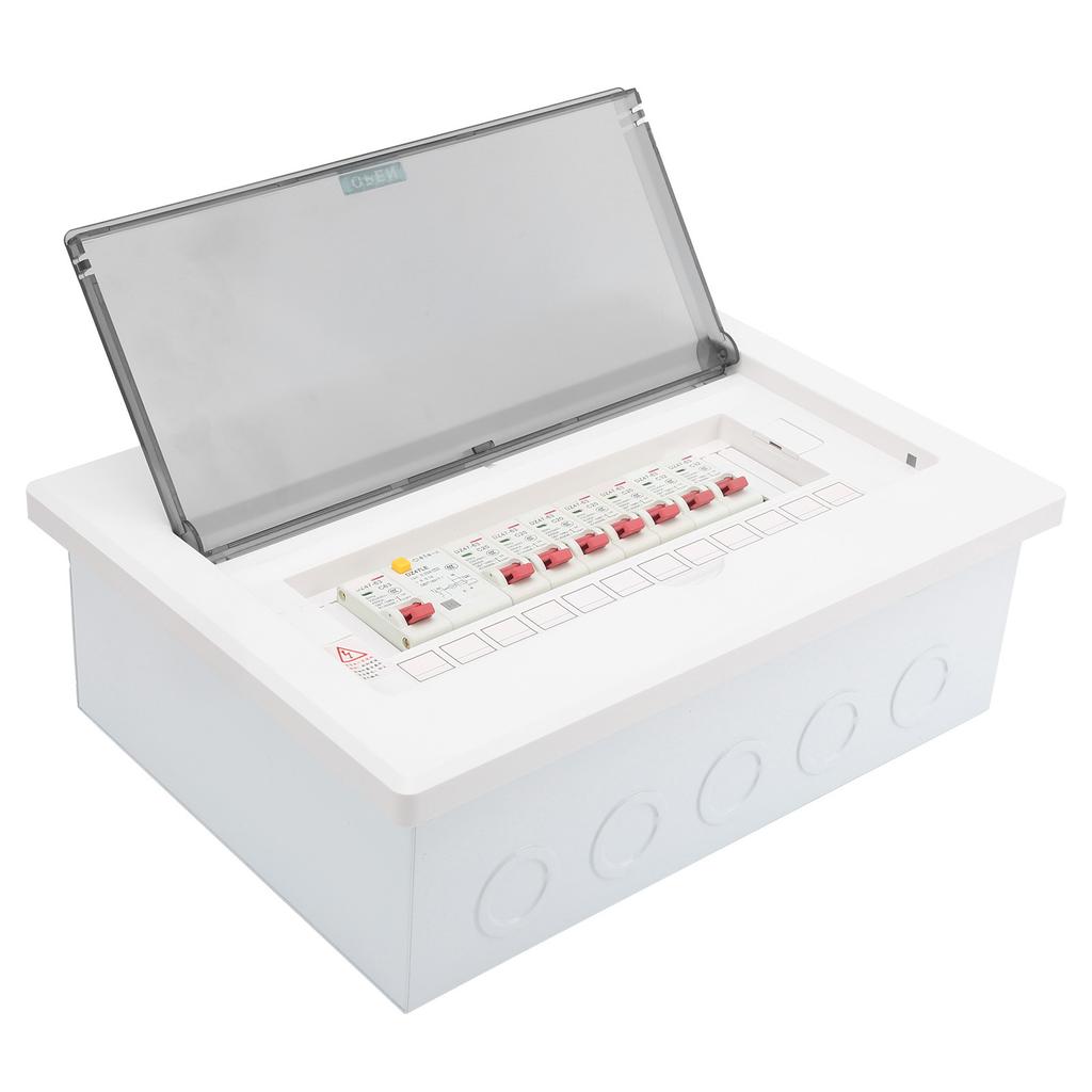 Electric Lighting Distribution Box 7-Way Plastic with 1P Leak  Switch 63A