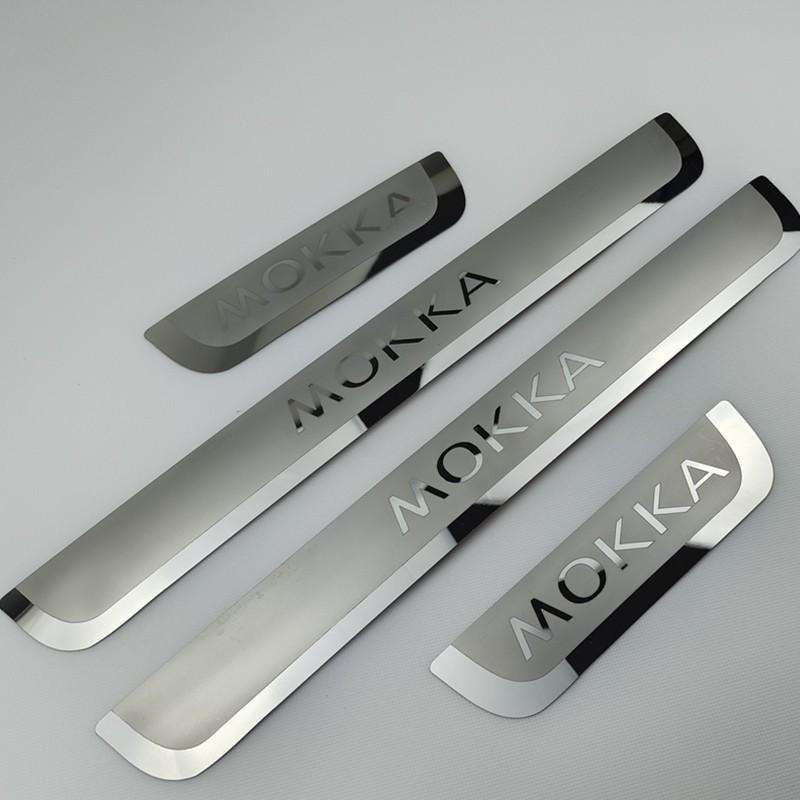 BBFM6 For Opel Mokka Vauxhall Mokka X 2012-2020 Door Sill Scuff Plate Guard Stainless Steel Kick Pedal Sticker Car Styling Accessories