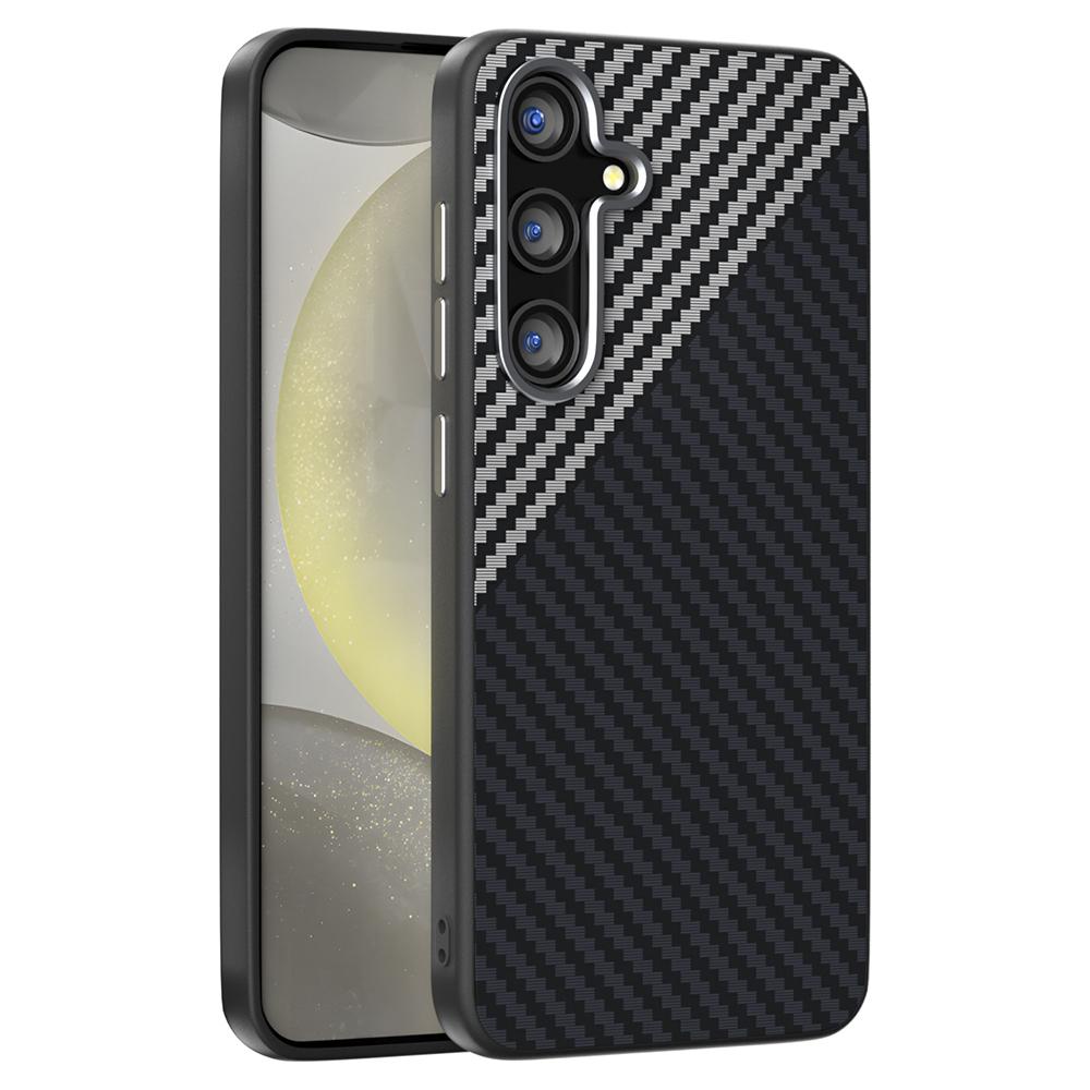 ABEEL Чехол для Samsung Galaxy S25 FE, совместимый с MagSafe, задняя крышка с текстурой углеродного волокна