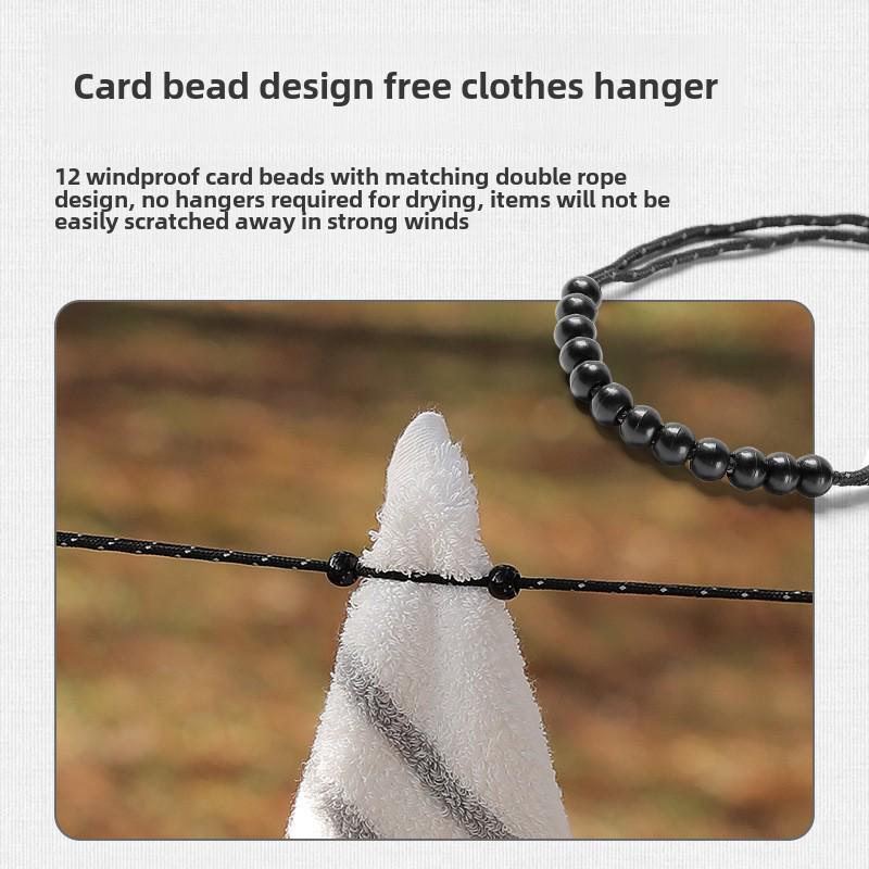 ISE MOUNT 3m Reflective Windproof Adjustable Outdoor Clothesline with Bead Design