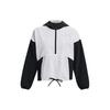 Color Block Zip Up Woven Hooded Jacket Women Jackets Black 1377550-001