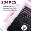 320-Cluster False Eyelashes Set: Includes Glue, Remover, Tweezers, and Individual Lashes (50P, 60P, 80P, 100P Options)