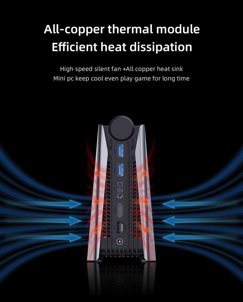 Восстановленный мини-ПК OUVIS AMR5, AMD Ryzen 5 5800U 8 ядер до 4,4 ГГц, 16 ГБ ОЗУ 512 ГБ SSD, HDMI+DP+Type-C Тройной дисплей, WiFi 5 Bluetooth 5.0