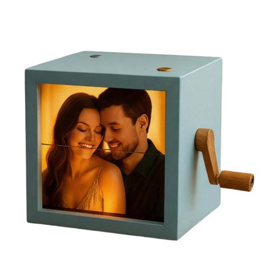 Yousheng Индивидуальная фото-раскладушка Ручная анимационная книжка-раскладушка с фото Картинная коробка со светом Персонализированная фото-раскладушка Рамка Машина для анимации Подарки на Рождество