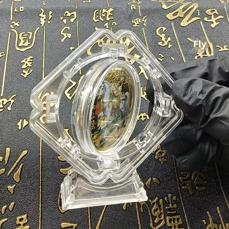 'Металлическая памятная медаль Год Лошади Зодиак Лошадь Сувенирная монета Квадратная вращающаяся Декор для дома Подарок'