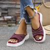 Summer Slippers for Women Outside Wear Retro Thick Bottom Roman Beach Sandals Casual Mesh Breathable Open Toe Slides