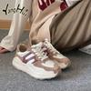 Корейский стиль, сочетание цветов, кроссовки на толстой подошве, износостойкие, 2024, модные, удобные, для бега, спортивная обувь, весна-лето