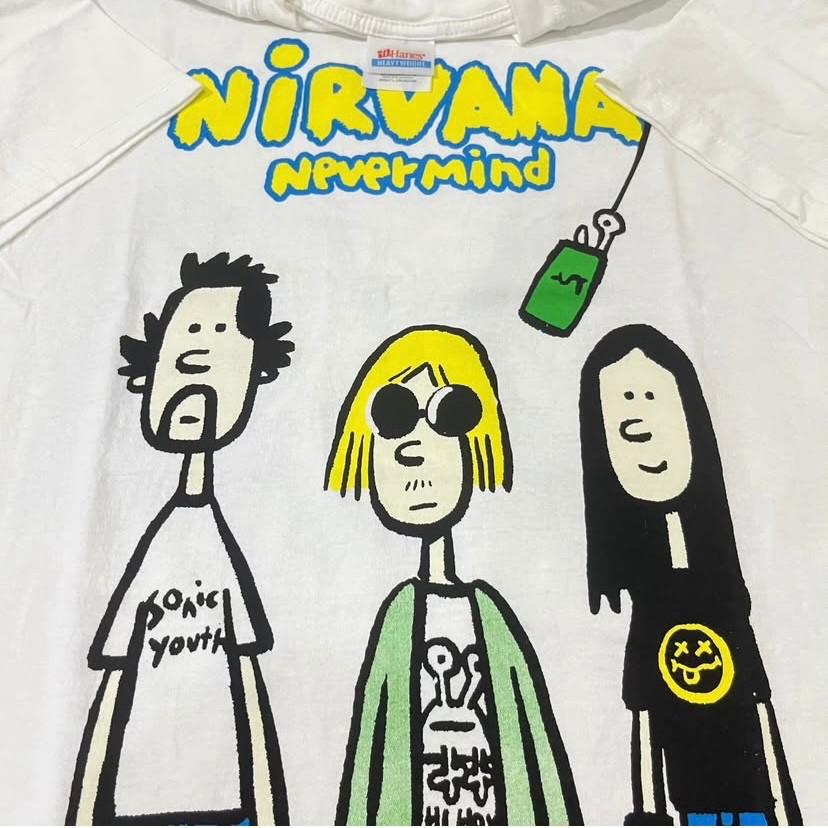 NIRVANA Nevermind Размер L Мультяшный Винтажный Crayola Однострочный шов Футболка Мужская Женская Футболки Топ РЕПРИНТ