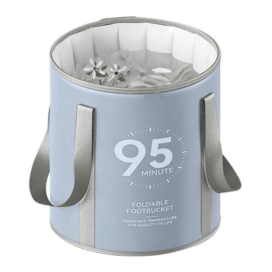Portable Collapsible Foot Bath Tub Waterproof PVC Insulated Foot Bath Bag 37cm High Travel Foot Spa Soaking Feet Foot Bath Bucket