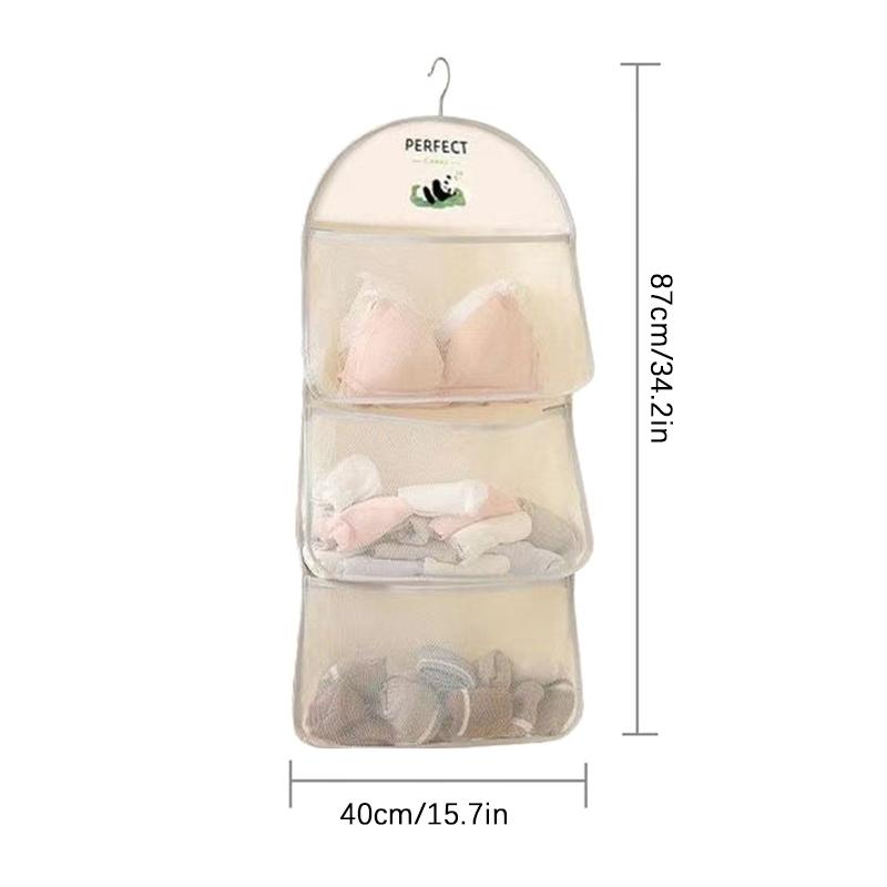 Подвесная сумка для хранения нижнего белья, бытовая сетка для хранения носков, сетчатая сумка с подвесным крючком для гардероба, портативная сетчатая сумка для хранения одежды