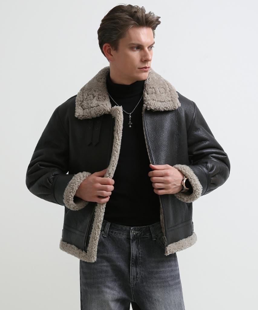 Strike Helios Lambskin Shearling Jacket (Dark Brown)