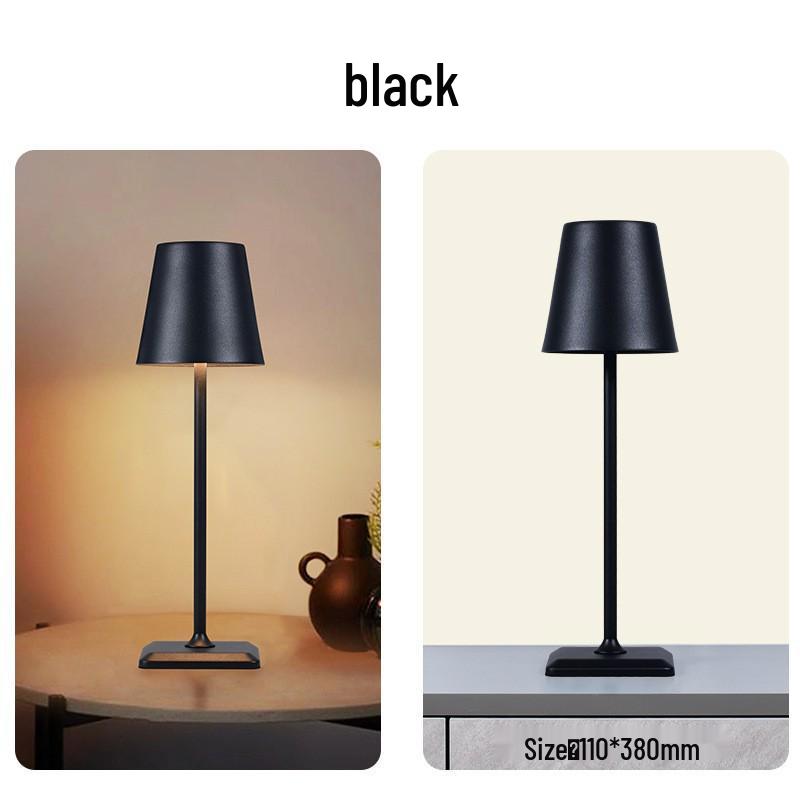 LED Rechargeable Metal Touch Dimming Desk Lamp for Western Restaurant Tabletop Atmosphere