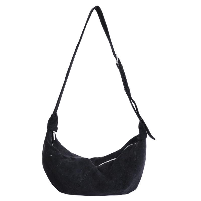 Винтажная замшевая сумка-круассан 2025: Стильная, Универсальная, Вместительная Сумка через плечо