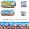 51Pcs Plates Cup Napkin Tablecloth Tableware Set For Cocomelon Theme Party Decor