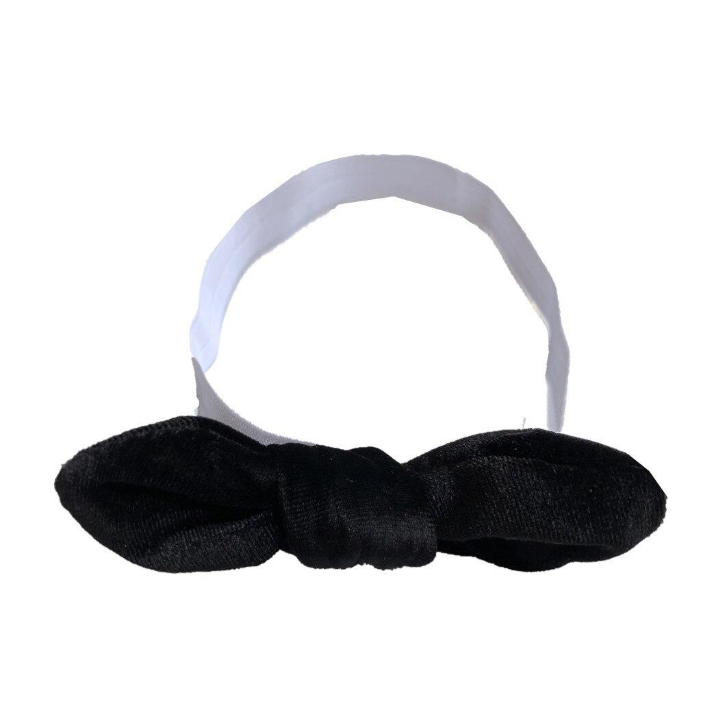 Детская повязка на голову с бантом, однотонные нейлоновые повязки для милых детей для девочек, индийский тюрбан с узлом кролика, золотые бархатные детские аксессуары для волос