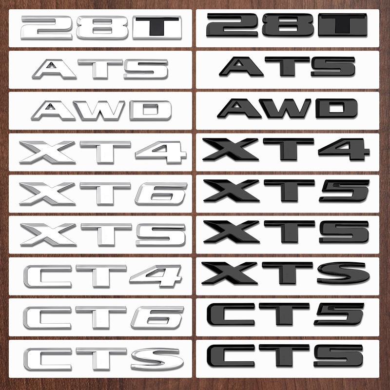 ABS Letter CT4 CT5 CT6 CTS XT4 XT5 XT6 XTS ATS AWD 25T 28T 40T Sticker Car Rear Trunk Tail Boot Emblem Badge Logo For Cadillac qngpa77