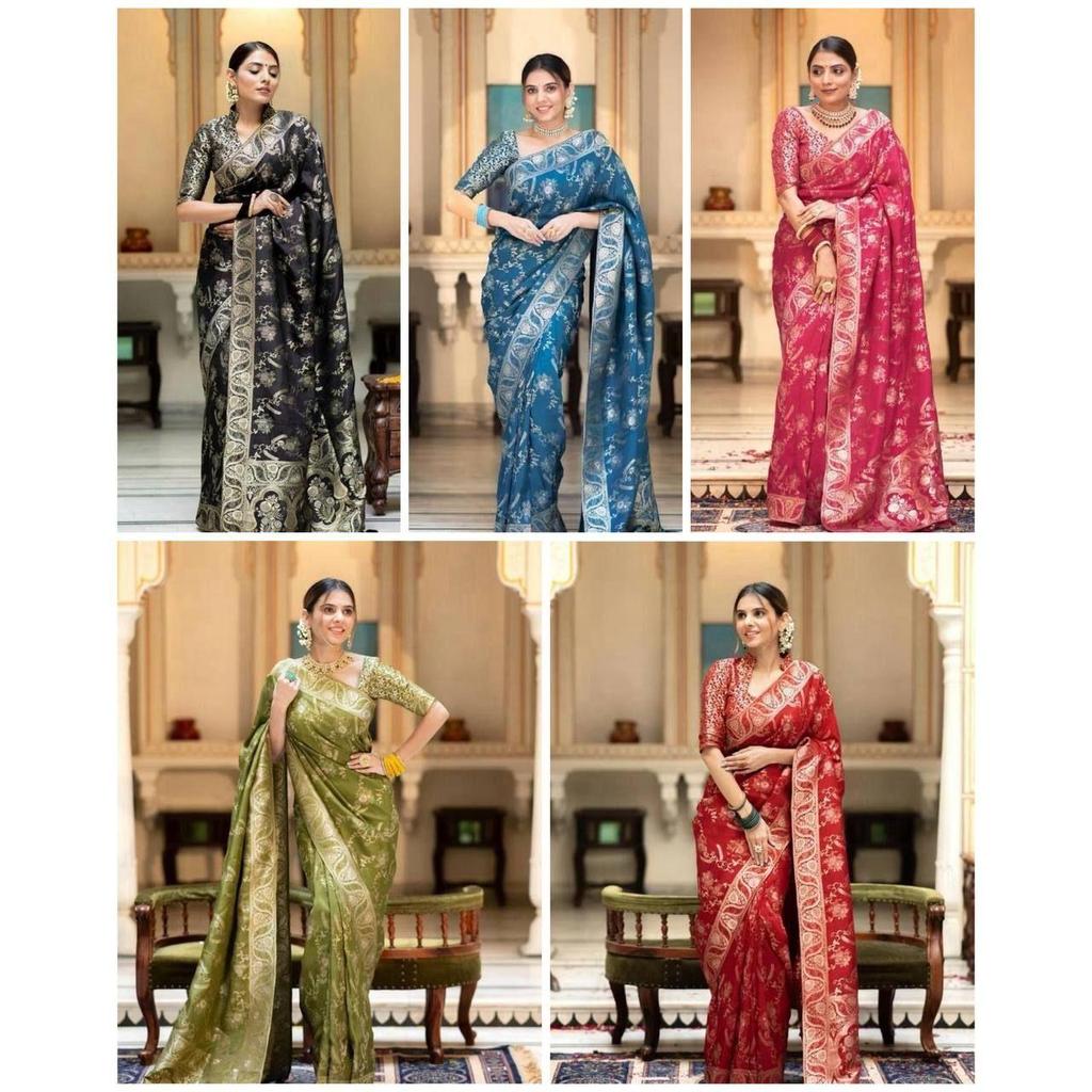 Latest New Collation Disigner Saree for Women, ,Blouse (Need To Be Stitched As Per Size And Fit)