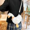 Zipper Big Goose Plush Bag Fluffy Doll Shoulder Bags Portable Cute Duck Crossbody Bag  Travel