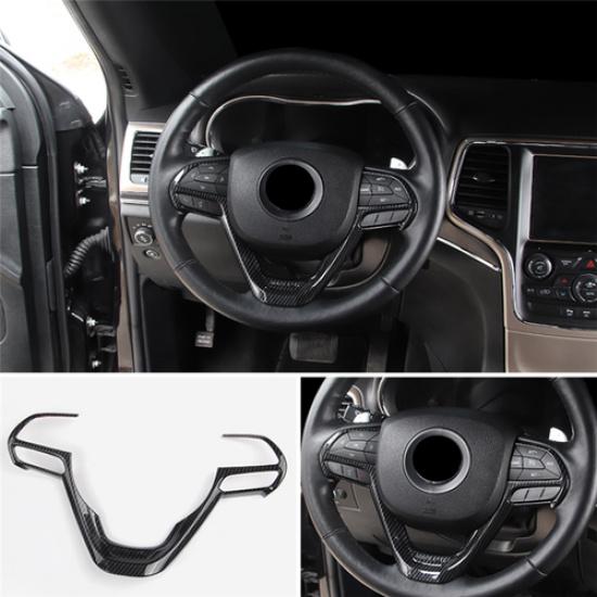Carbon Fiber Car Steering Wheel Cover Trim For Jeep Grand Cherokee 2014-2018