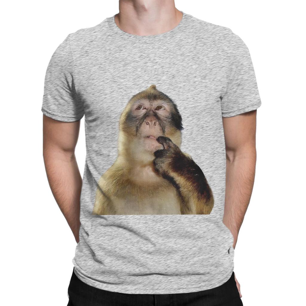 Funny Monkey Thinking Meme Funny 100 Cotton TShirt Bib Punch The Monkey Tees Tops For Unisex