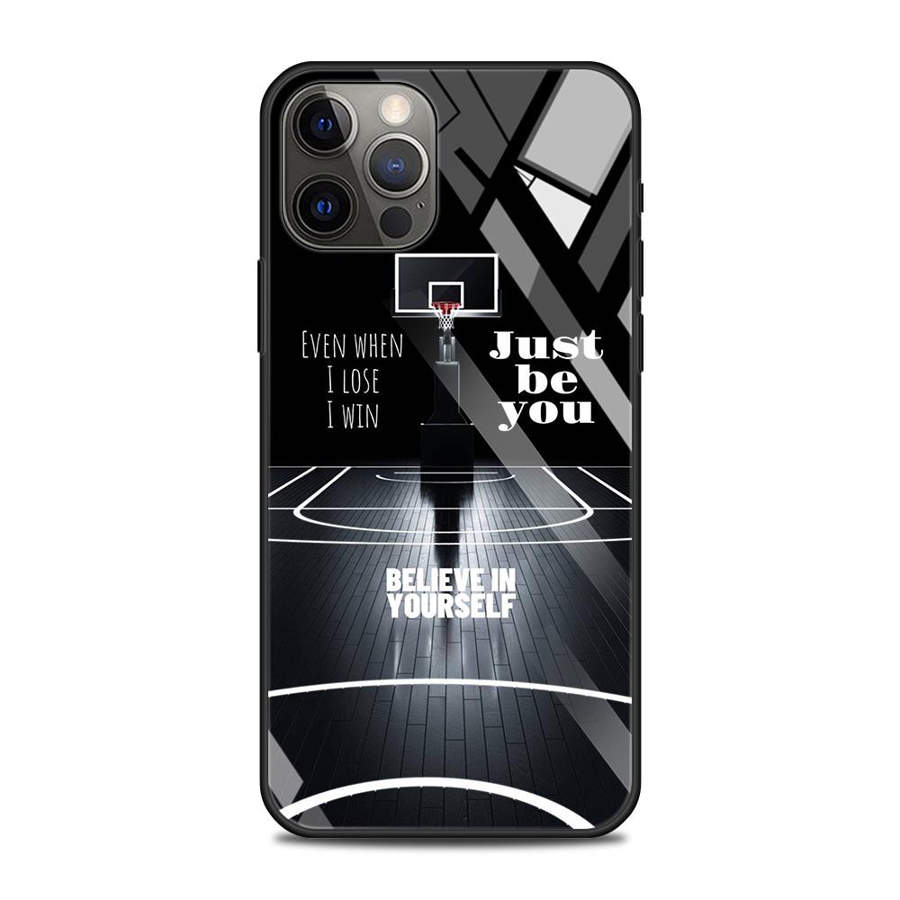 Чехол для телефона из закаленного стекла для iPhone 12 11 Pro Max, чехол для iPhone Xs Max XR XS 7 8 Plus 11 Pro, баскетбольная корзина